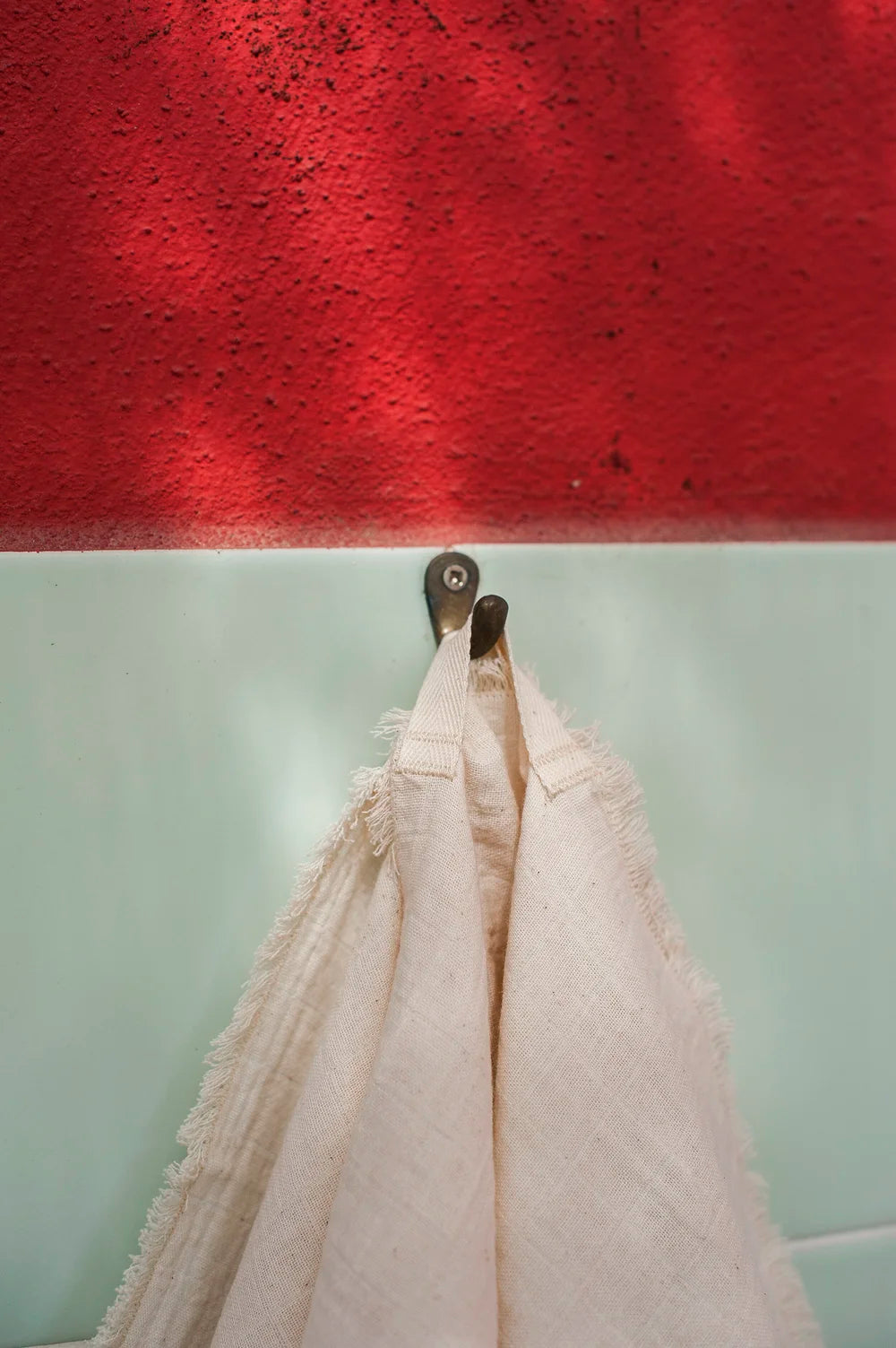 Portuguese cotton tea towels with a red branch by Bicla