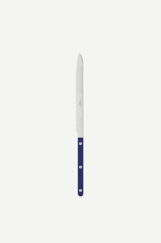Bistrot bread knife with a navy blue handle by Sabre Paris