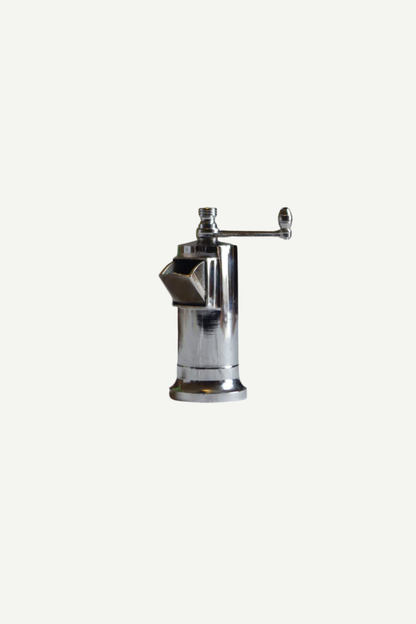 Chrome-plated brass pepper mill by Alexander Mills, Thessaloniki, Greece