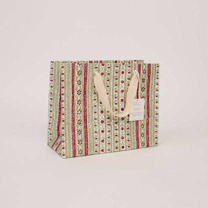 Block printed Christmas gift bags in medium