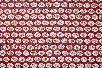 Block printed wrapping paper in Scallop Tiles Christmas Pudding
