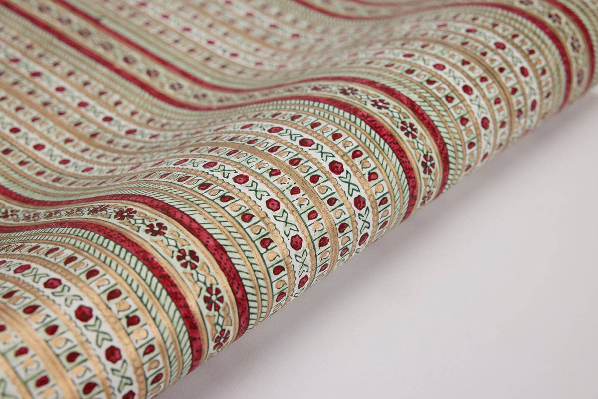 Block printed wrapping paper in Benares Festive Mix