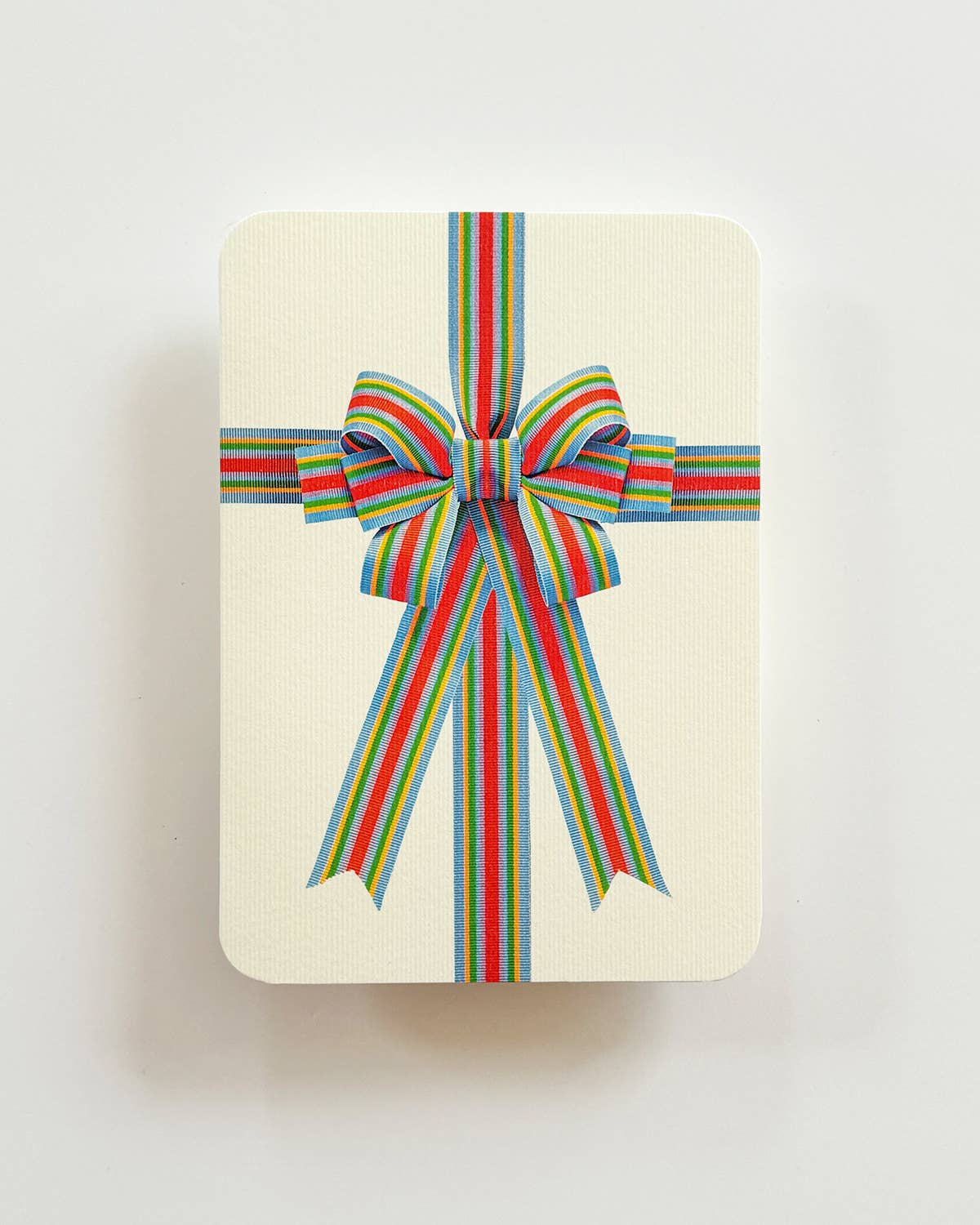 Candy Stripe Wrapped Bow Greeting Card