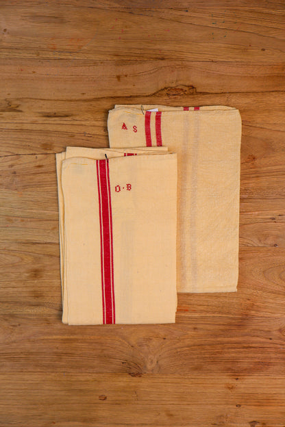 Vintage French Tea Towel - Butter Yellow