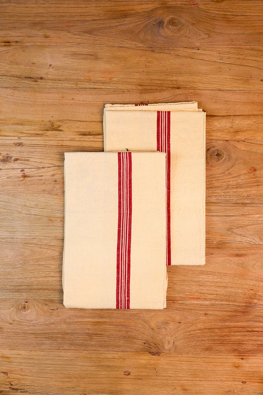 Vintage French Tea Towel - Butter Yellow