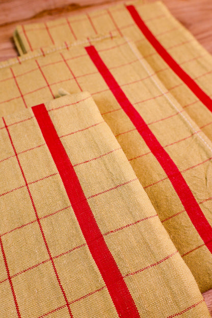Vintage French Tea Towel - Chartreuse