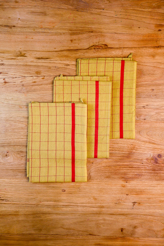 Vintage French Tea Towel - Chartreuse