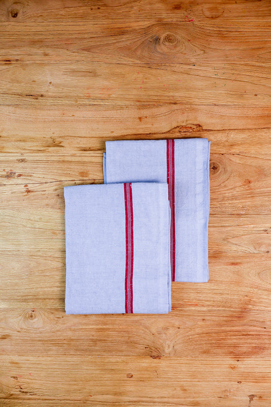 Vintage French Tea Towel - Jean Blue