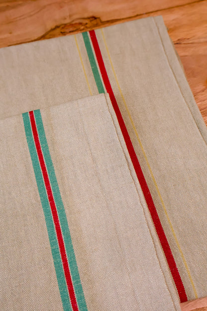 Vintage French Tea Towel - Khaki