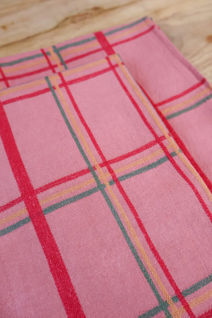 Vintage French Tea Towel - Terracotta