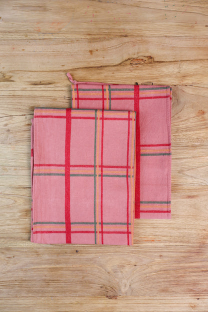 Vintage French Tea Towel - Terracotta