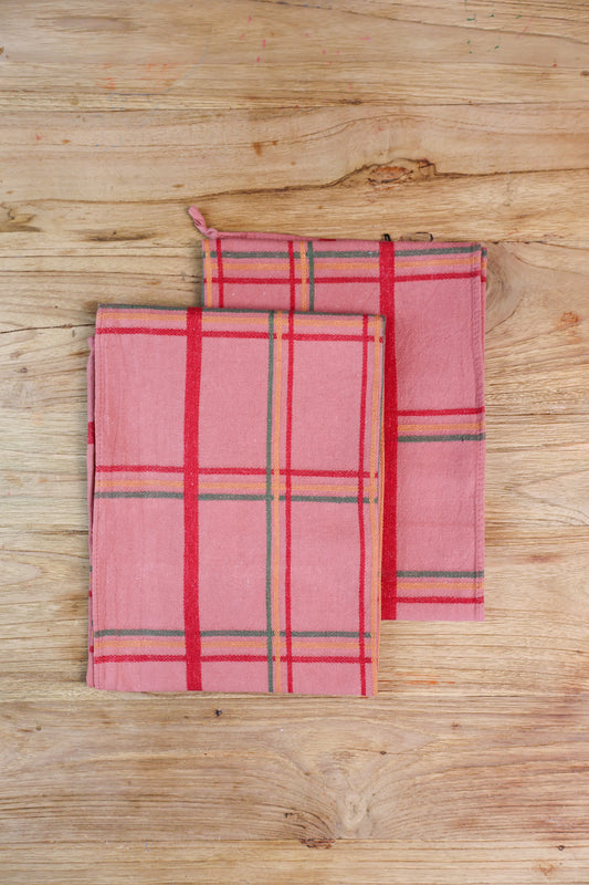 Vintage French Tea Towel - Terracotta