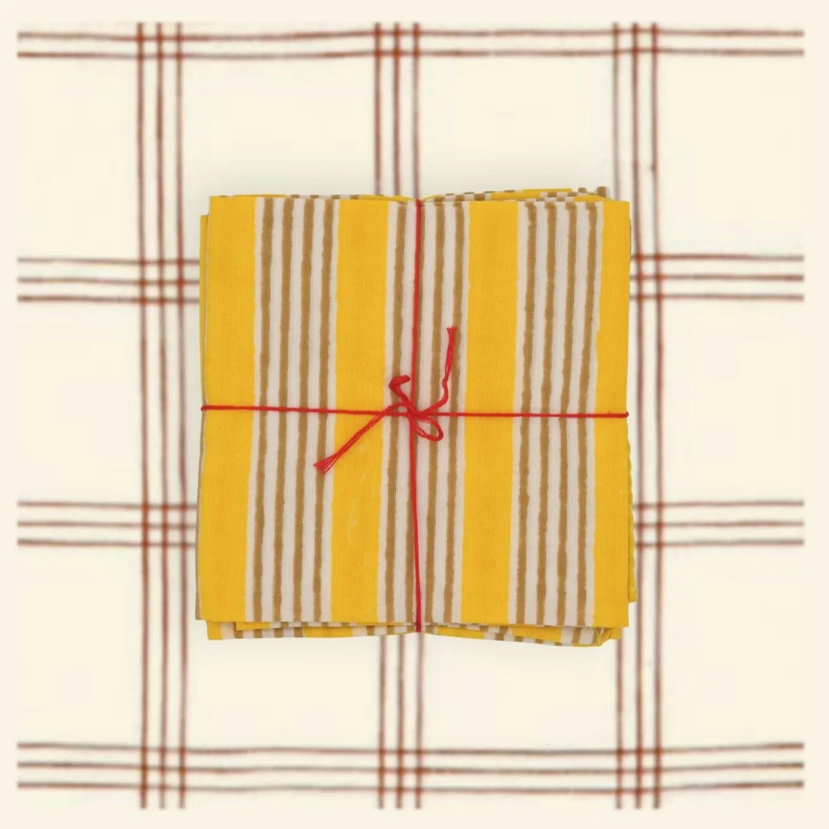 Suzette Alice Gold upcycled cotton napkins, set of 4 – view 2