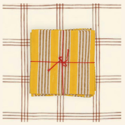 Suzette Alice Gold upcycled cotton napkins, set of 4 – view 2