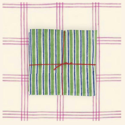 Suzette Lila Evergreen upcycled cotton napkins, set of 4 – view 3
