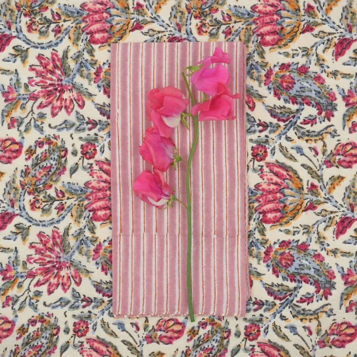 Suzette Lila Powder upcycled cotton napkins, set of 4 – view 2