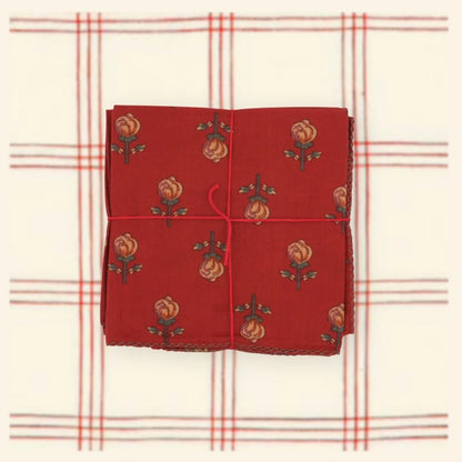 Suzette Pissenlit Garnet upcycled cotton napkins, set of 4 – view 3