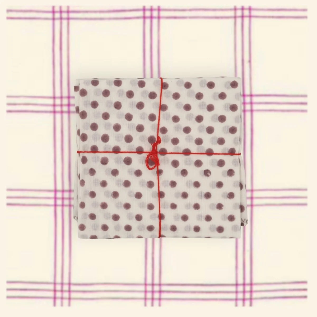 Suzette Polka Zephyr upcycled cotton napkins, set of 4 – view 3