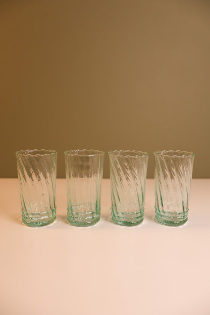Moroccan Handmade Ripple Glass – Tall (Set of 4)